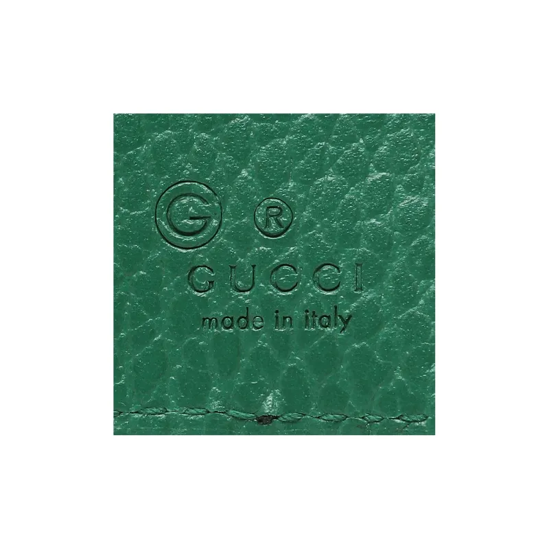 GUCCI Leather Wallet Regular Men's Black/Green-5