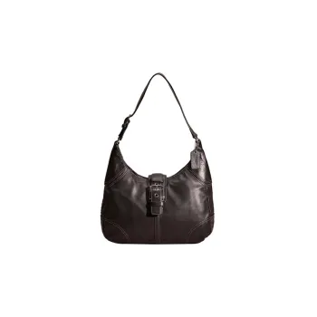 COACH Hamptons Leather Hobo Bag Hobo Bag Handbag Shoulder Bag Large Size Women's Black