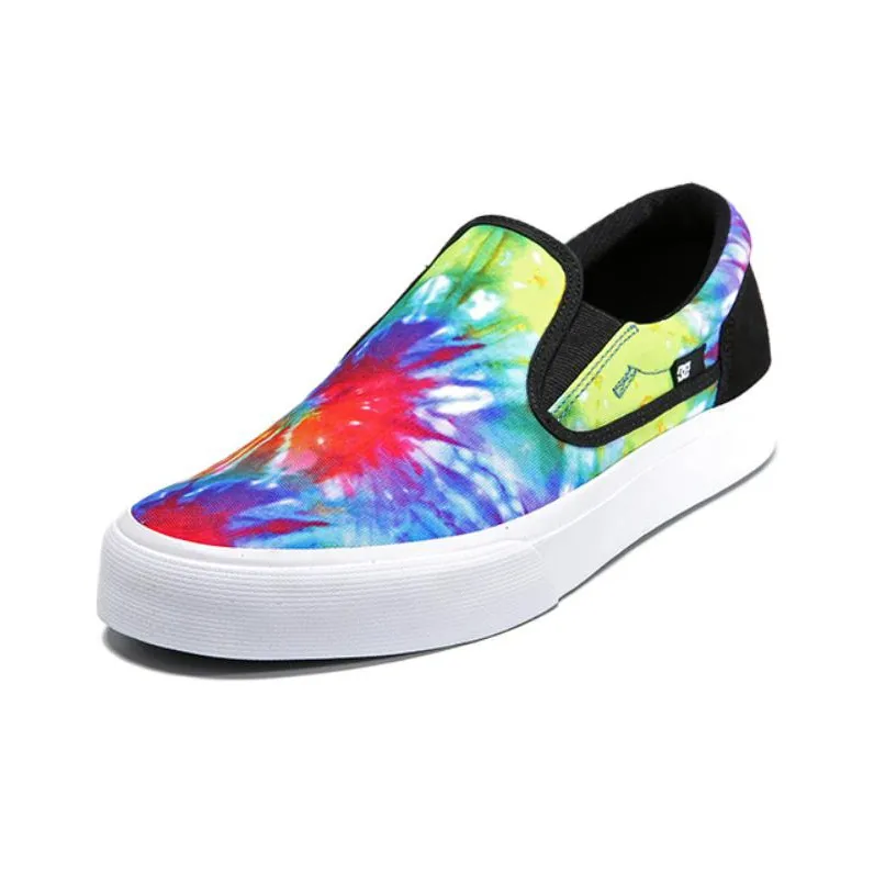 DC Shoes Abrasion Resistant Breathable Low Top Canvas Shoes Unisex Red Green-1