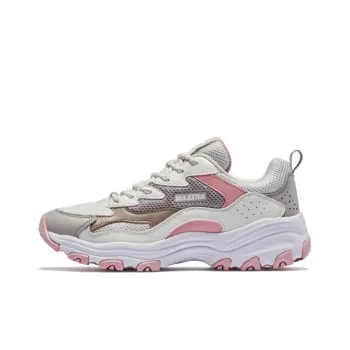 QIAODAN Shock Absorbers With Slip Resistant And Abrasion Resistant Properties Low Top Casual Shoes Women's Beige Pink