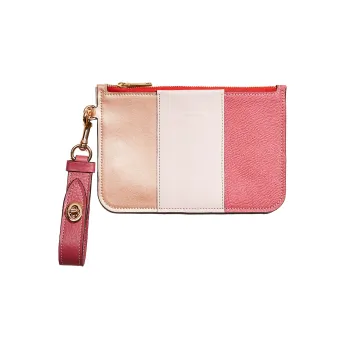 COACH Wristlet Leather Mahjong Bag Wrist Bag Small Size Women's Multicolor