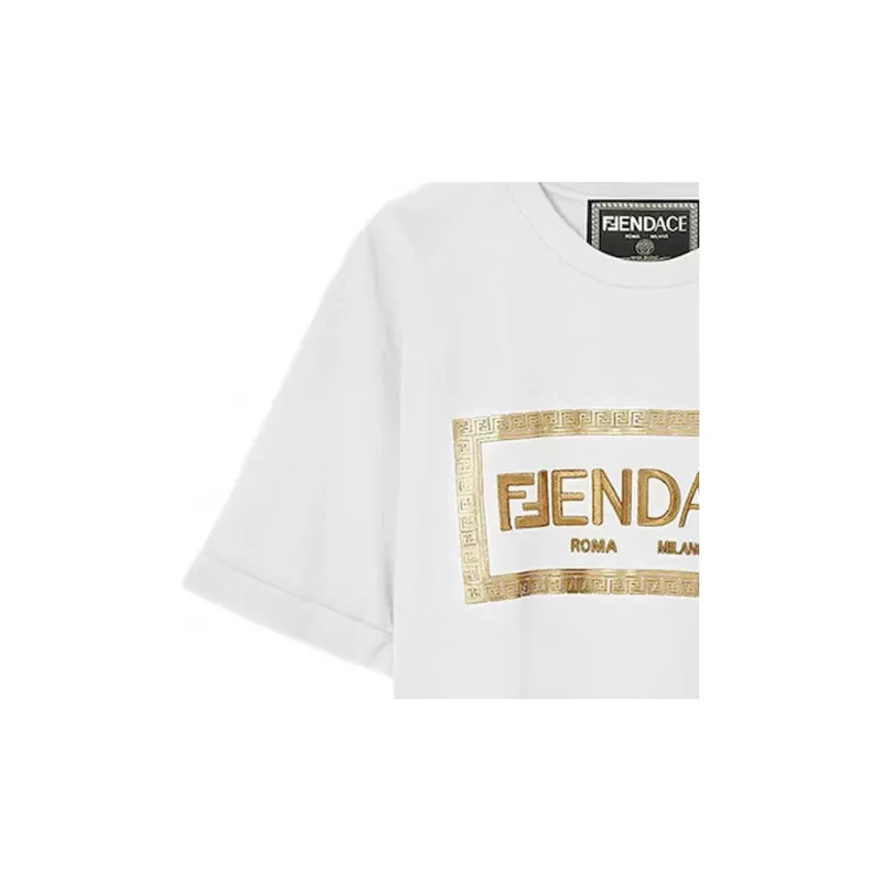 Fendi X VERSACE T-Shirts Women's White-4