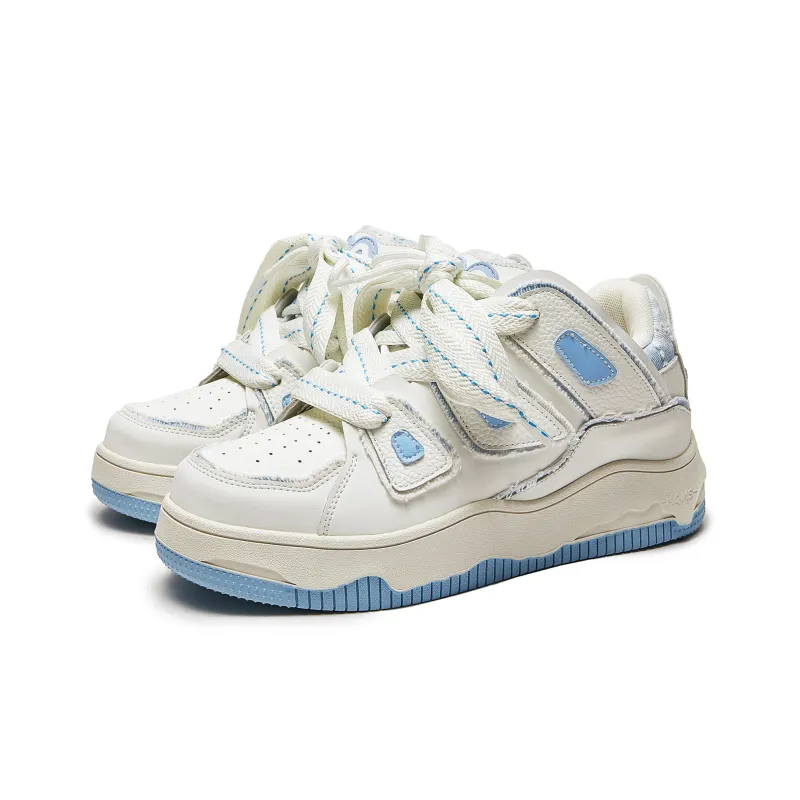 MQMS Dream Fresh Series Skateboard Shoes Unisex Low Top White Blue-2