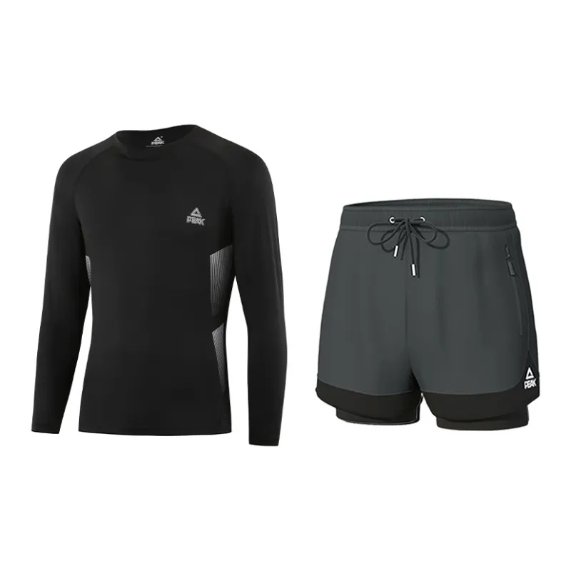 PEAK Swimming Sets Polyester Pool Men's Black Gray Color-5