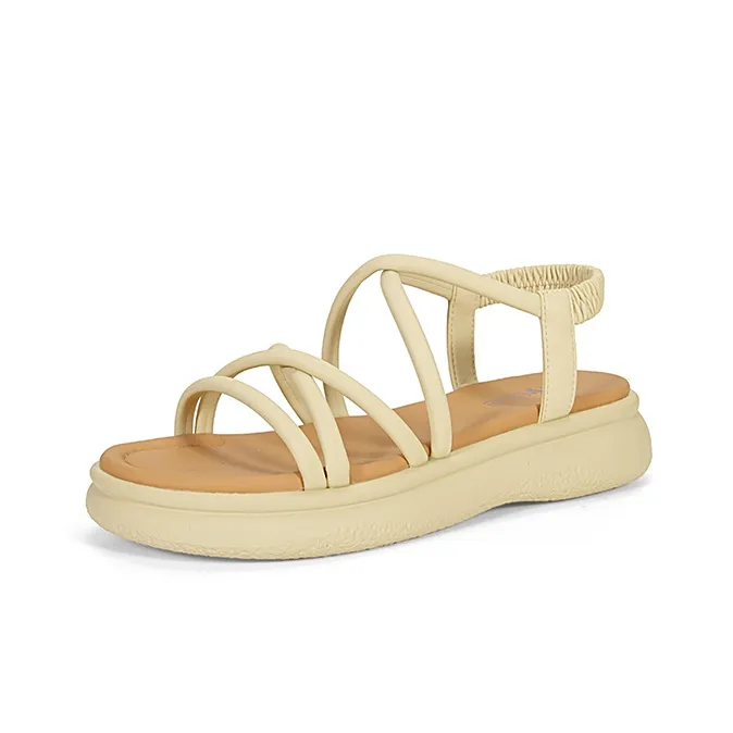 LESELE Beach Sandals Women's Black/Beige/Yellow-11