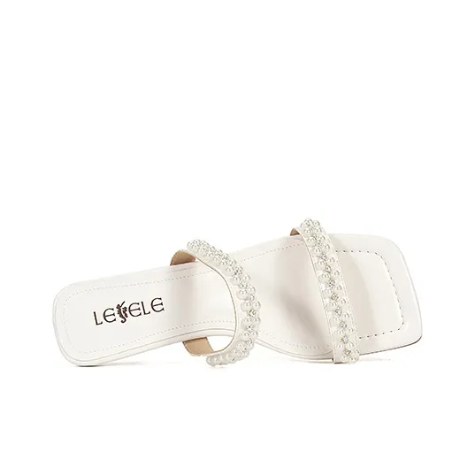 LESELE Slide Slippers Women's Black/Beige-8