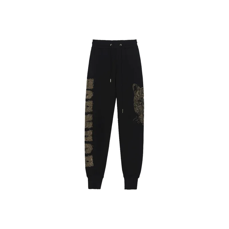 TCH Knitted Sweatpants Unisex Black Base Gold Logo-1