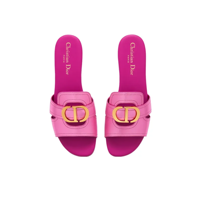 DIOR Odor-Resistant Slide Slippers Women's Metal Pink-4