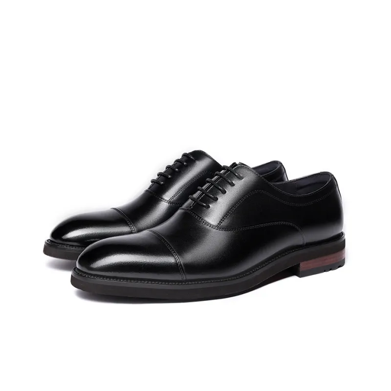 LAORENTOU Dress Shoes Men Low Top Black/Brown-2