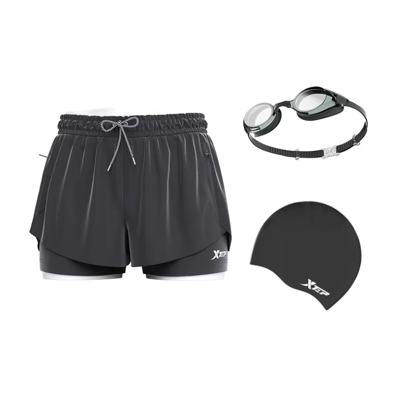 XTEP Swimming Sets Polyester, Elastane Swimming Pool Men's Black-3