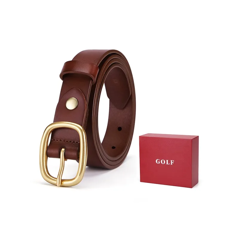 GOLF Cow Leather Leather Belts Women's Black/Brown 2.8CM-8