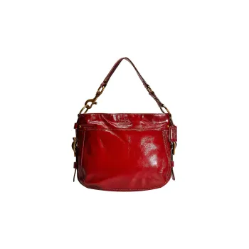 COACH Zoe Patent Leather Tote Bag Shopping Bag Handbag Shoulder Bag Women's Vintage Deep Red