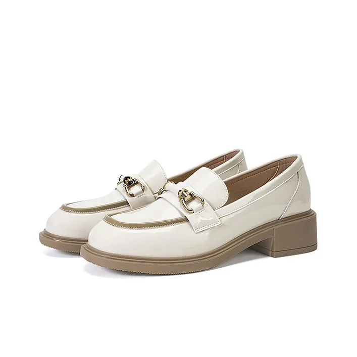 LESELE Loafers Women's Low Top Black/Beige-1
