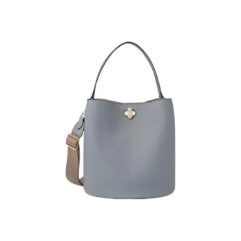 Furla Danae Cow Leather Basket Bag Bucket Bag Crossbody Bag Shoulder Bag Small Size Women's Light Blue