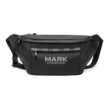 FAIRWHALE PU Crossbody Bag Shoulder Bag Fanny Pack Sling Bag Large Size Unisex Black