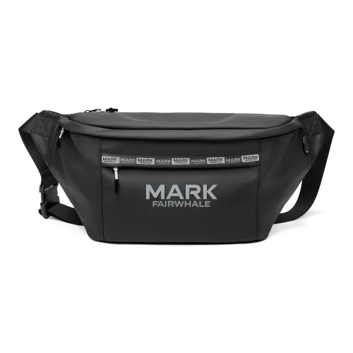 FAIRWHALE PU Crossbody Bag Shoulder Bag Fanny Pack Sling Bag Large Size Unisex Black