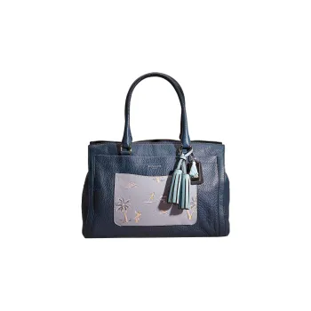 COACH Legacy Pebbled Leather Tote Bag Shopping Bag Shoulder Bag Handbag Large Size Women's Sea Blue