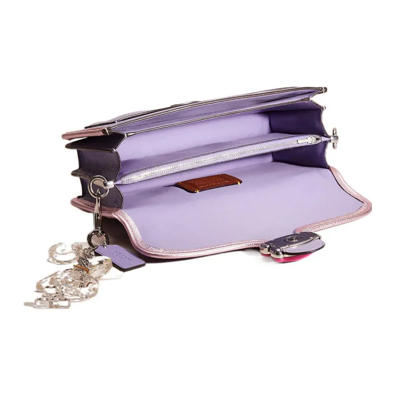 COACH Tabby Pebbled Leather God Of Wine Bag, Shoulder Bag Women's Light Purple-2