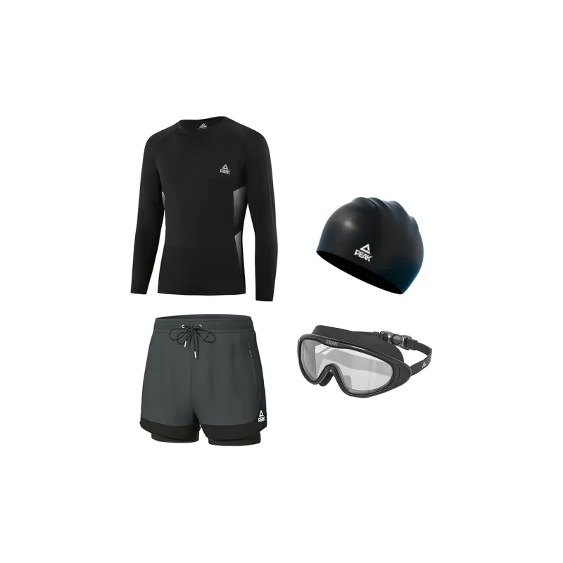PEAK Swimming Sets Polyester Pool Men's Black Gray Color-7