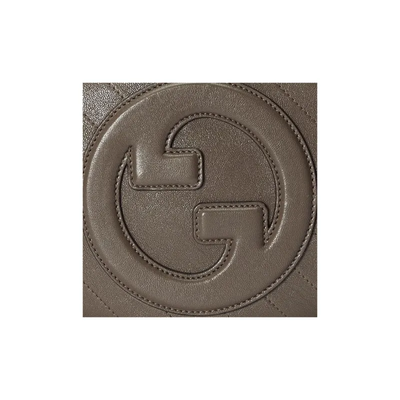 GUCCI Blondie Leather Crossbody Bag, Shoulder Bag Women's Brown Gray-7