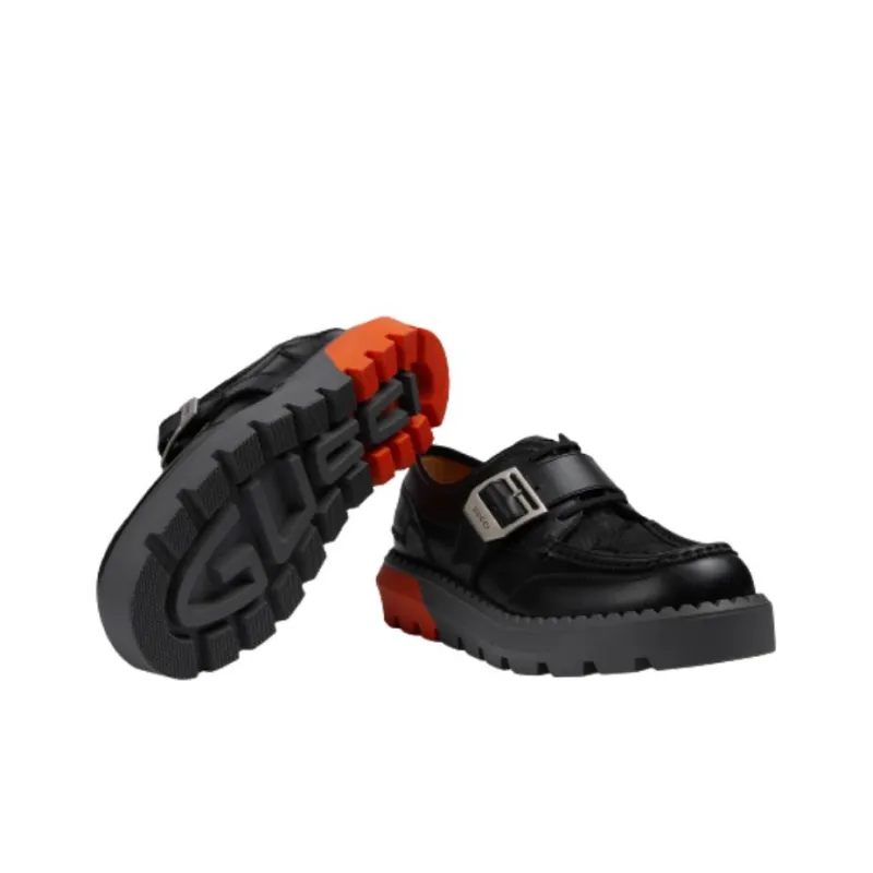 GUCCI Lace Up Shoe 'Buckle Black Orange'-2