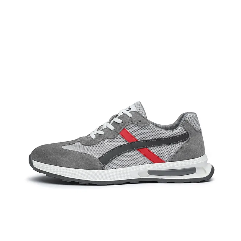 QIAONAI Casual Shoes Men Low Top White Camel/Gray-4