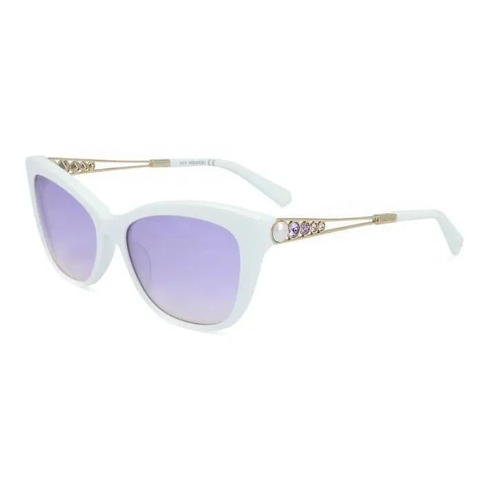 Swarovski Acetate Butterfly Sunglasses Women's White-0