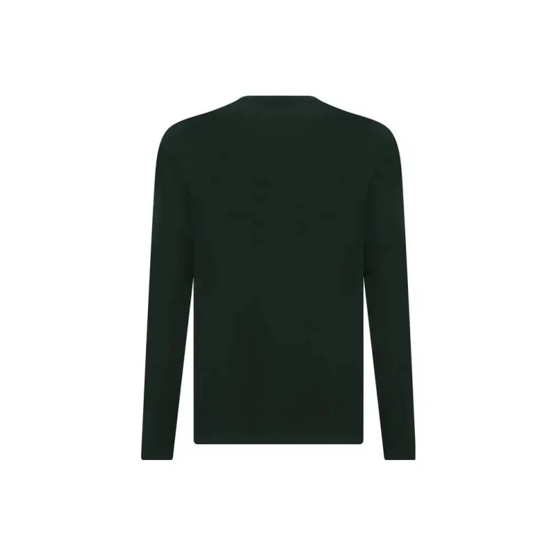 EMPORIO ARMANI EA7 Letter Print Crew Neck Pullover Long Sleeved T Shirt Men's Army Green-1