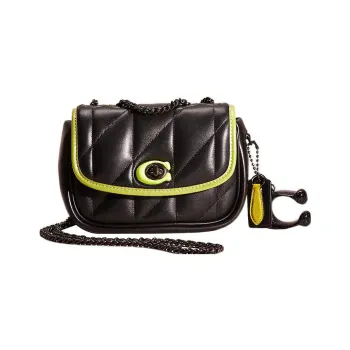 COACH Madison Nappa Leather Pillow Bag Shoulder Bag Women's Black