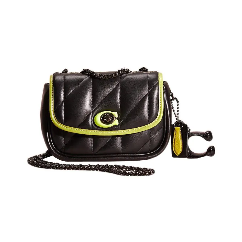 COACH Madison Nappa Leather Pillow Bag Shoulder Bag Women's Black-0
