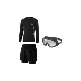 Swimming Shorts+Long-Sleeved Swimsuit+Large Frame Swim Goggles