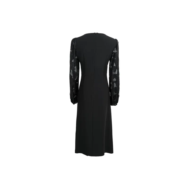 MISSSHINE Long Sleeved Dresses Women's Black-1