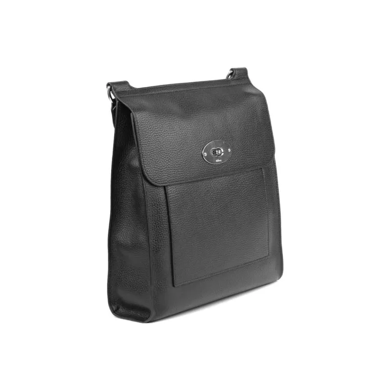 Mulberry Calfskin Shoulder Bag Men's Black-1