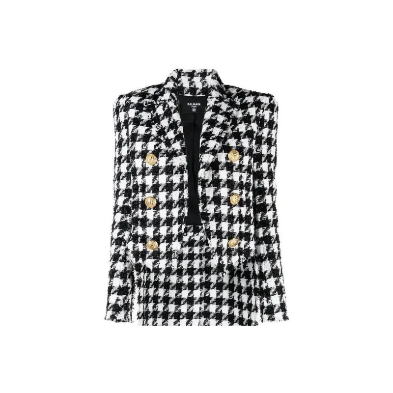 BALMAIN Coats Women's Black/White-1