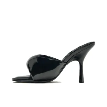 Barbie x ZARA Rubber Sole Slide Slippers Women's Black