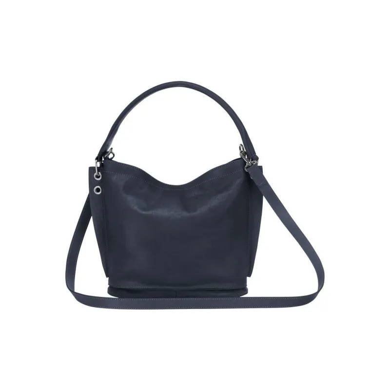 LONGCHAMP 3D Washable Cow Leather Bucket Bag Handbag Shoulder Bag Crossbody Bag Small Size Women's Black-2
