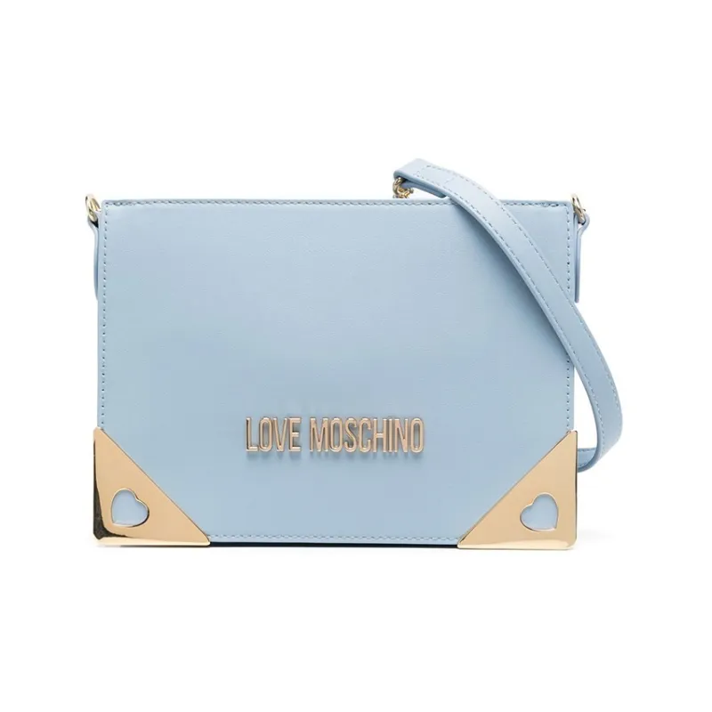 LOVE MOSCHINO Calfskin Crossbody Bag Shoulder Bag Women's Blue-0