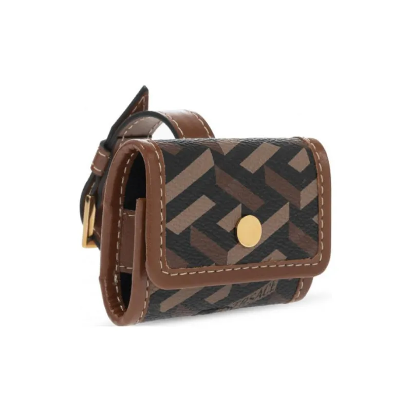 VERSACE Leather Wallet Men's Brown-1