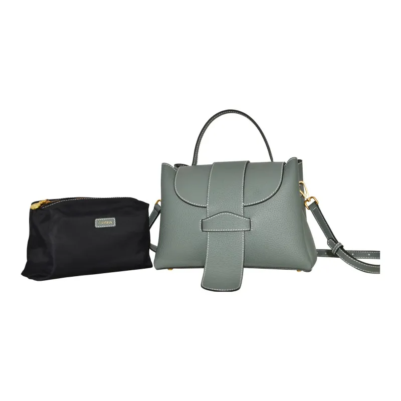 CAVANA Calfskin Boston Bag Shoulder Bag Crossbody Bag Handbag Women's Almond Green-3