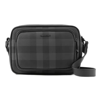 Burberry Artificial Leather With Cotton Shoulder Bag, Crossbody Bag Men's Charcoal Gray