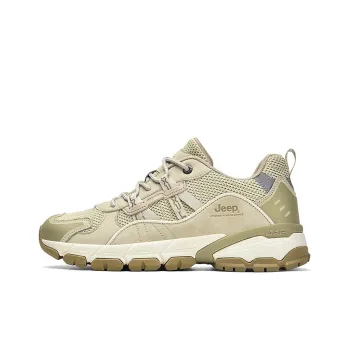 Jeep Cushioning Anti Slip Wear Resistant Breathability Low Top Casual Shoes Unisex Light Khaki