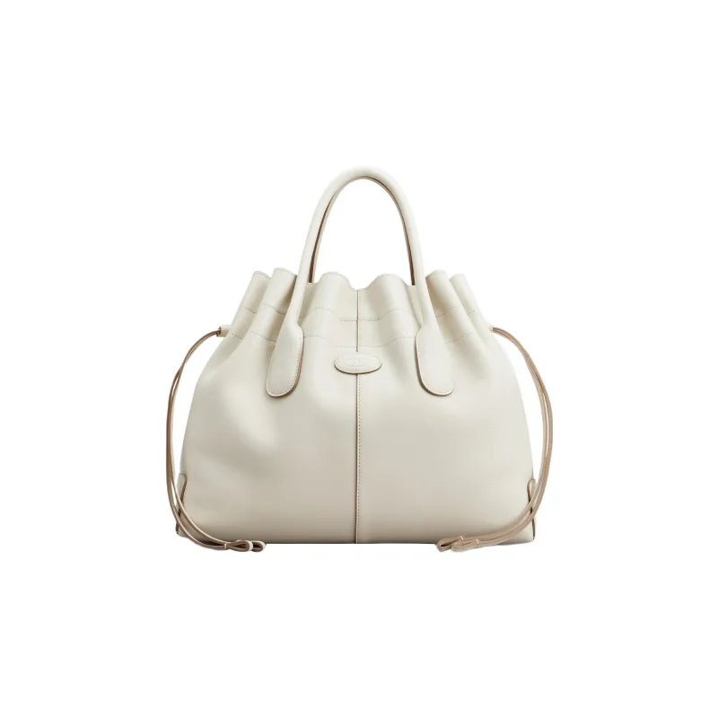 TOD'S Leather Shoulder Bag Crossbody Bag Handbag Small Size Women's Ecru-0