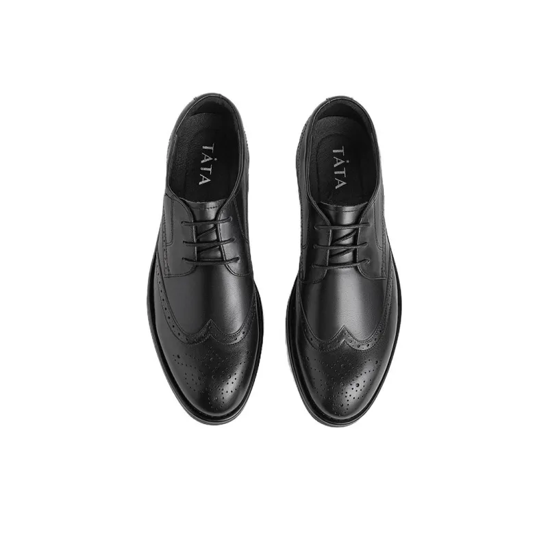 TATA Dress Shoes Men Low Top Black/Coffee-3