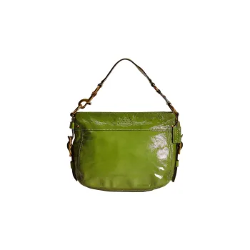 COACH Zoe Patent Leather Shoulder Bag, Portable, One Shoulder Women's Green