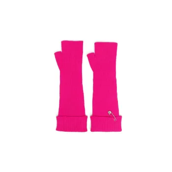 VERSACE Safety Pin Knitted Fingerless Gloves