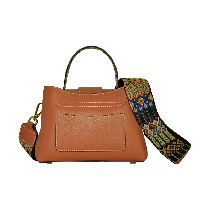 CAVANA Calfskin Boston Bag Shoulder Bag Crossbody Bag Handbag Extra Mini Women's Gold Brown Tan-3