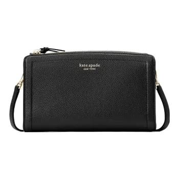 Kate Spade Knott Litchi Grain Leather Envelope Bag, Shoulder Bag, Crossbody Bag Trumpets Women's Black