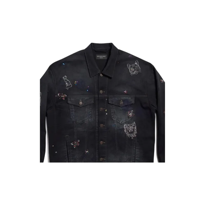 Balenciaga Denim Jackets Women's Black-2