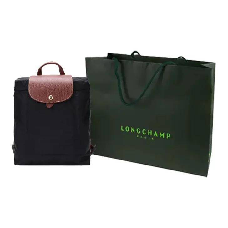 LONGCHAMP Fabric Backpack Handbag Regular Women's Black-8