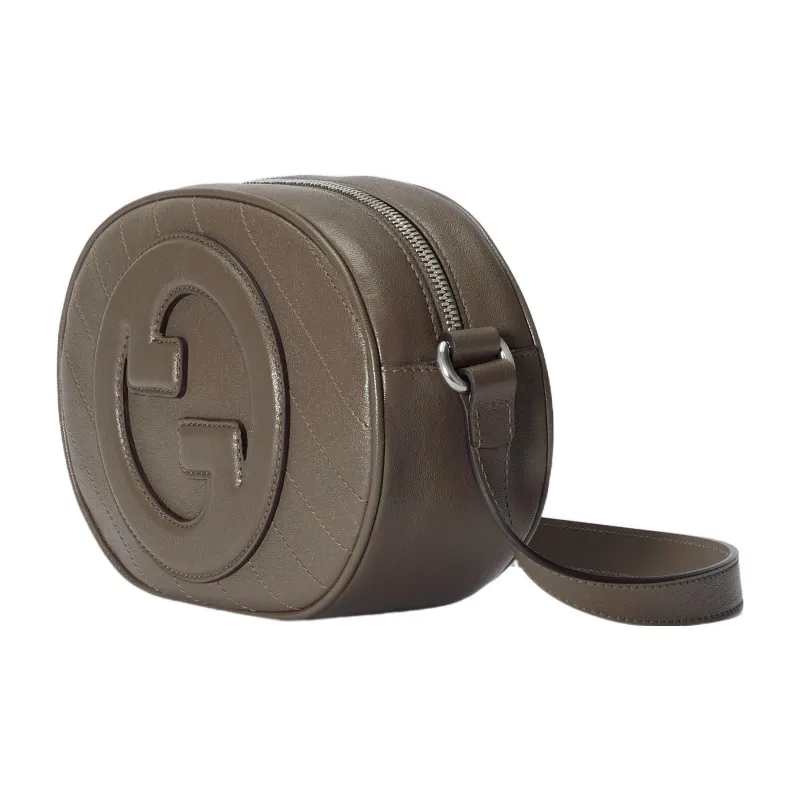 GUCCI Blondie Leather Crossbody Bag, Shoulder Bag Women's Brown Gray-1